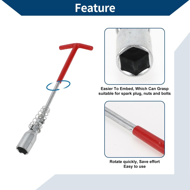 Hihaha T-Handle Spark Plug Socket Wrench Spanner Socket Remover for