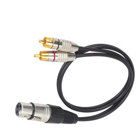 Y Splitter Breakout Cable XLR Female to Male Convert EMI/RFI Interference Prevention Y Splitter Cable Nickel Plated Connector