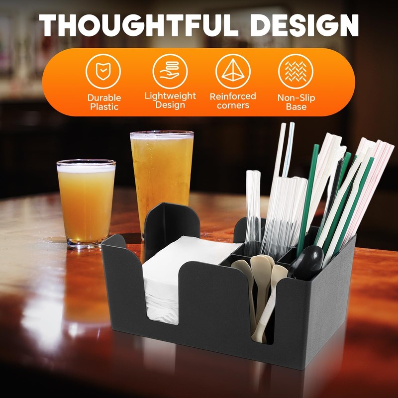 weyleity Bar Caddy with 6 Compartments | Heavy Duty Refillable