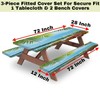 VYNTHORIN Picnic Table Cover with Bench Covers Tropical Fresh Summer
