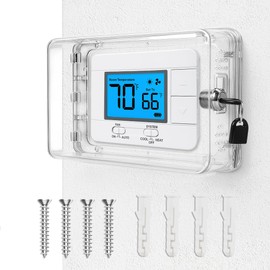 Pihode Thermostat Lock Box with Key, Fits Thermostats 7.1" × 4.5" or Smaller, Universal Large Thermostat Cover for Thermostats & Sprinkler Controllers, Sprinkler Controller Guard