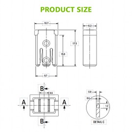 EPLZON 30A 32V Mini Slotted Automotive MCASE Shaped Cartridge Fuse Kit(pack of 6pcs,30A)