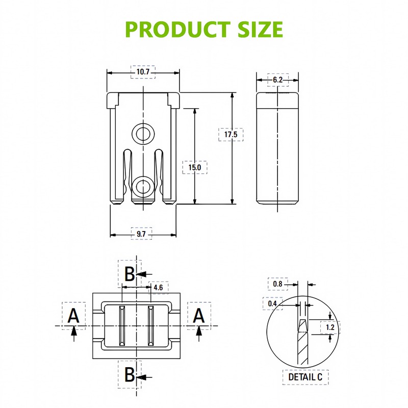 EPLZON 30A 32V Mini Slotted Automotive MCASE Shaped Cartridge Fuse