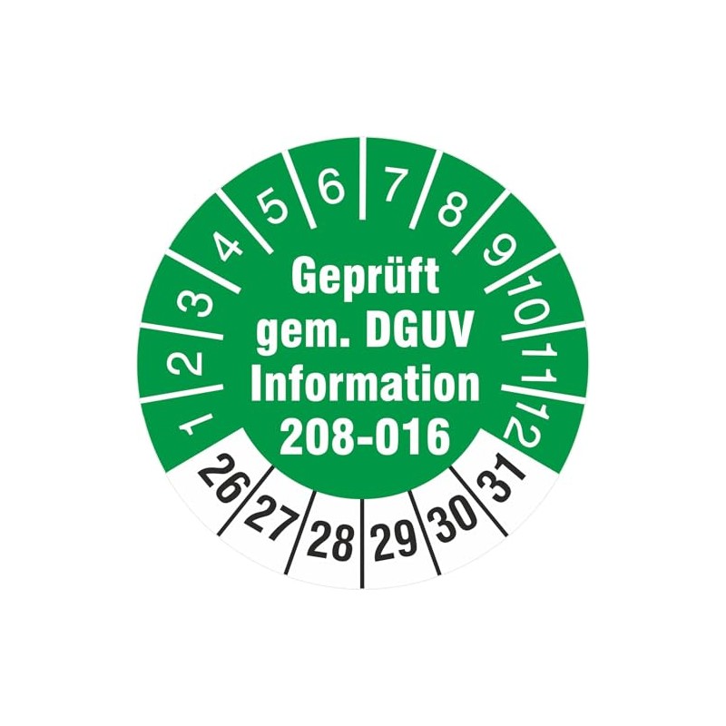 10 Pack of 2500 APPROVED BY DGUV Information 208 Prüfet