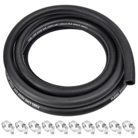 1/4 Inch ID Fuel Line Hose - 10FT Marine Grade Fuel Line with 10PCS Hose Clamps,300PSI High-Pressure Fuel Line for Automotive Fuel Systems Engines (1/4" ID-10Ft)