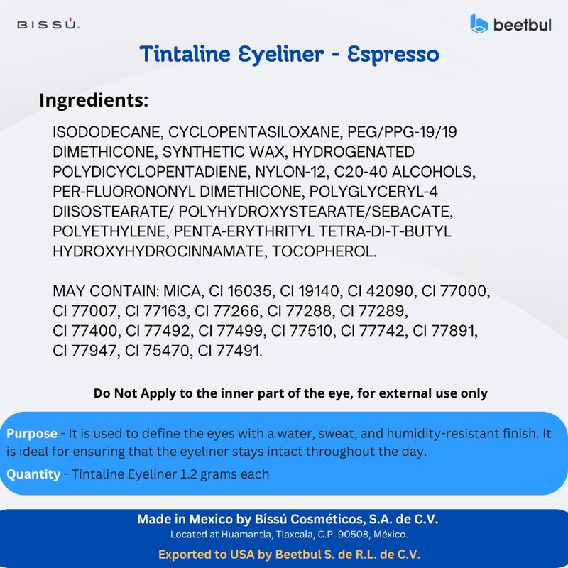 Bissú Tintaline Eyeliner - 25 Vivid Colors, High-Coverage, Long-Lasting &