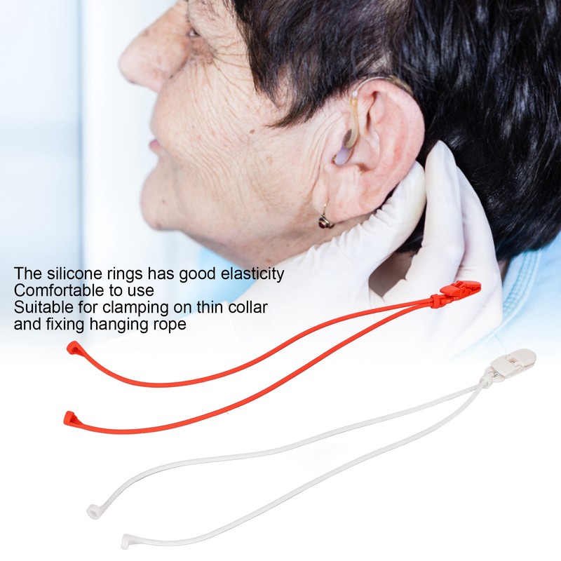 2Pcs Hearing Aid Lanyard Comfortable Wear Very Elastic Anti Lost