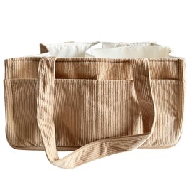 Jolensoy Baby Diaper Caddy Organizer for Changing Table – Stylish Nursery Storage bag, Newborn Essentials, Baby Shower Gifts and Registry Must-Haves for Boy or Girl, Car Diaper Caddy (Brown)