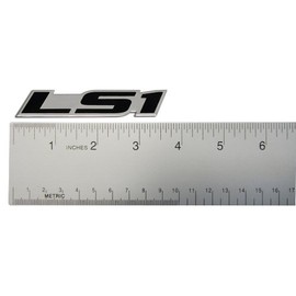 ERPART LS1 Embossed Black on Highly Polished Silver Real Aluminum Auto Emblem Badge Nameplate Compatible with Chevy Chevrolet Pontiac Cadillac Holden Special Vehicles HSV GM