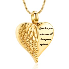 Heart Urn Necklace for Ashes Cremation Jewelry for Women Men Keepsake Pendant Memorial for Love One