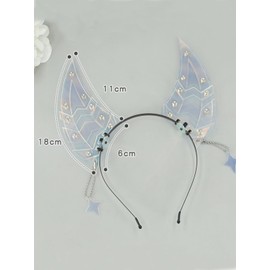 SENMHS Cyber Headband, Warning Biker Style, Virtual Shark Teeth, Jackal Style, SF Design, Cosplay, Costume, Accessories, Parties, Festivals (Cyber Shark Tea Type)