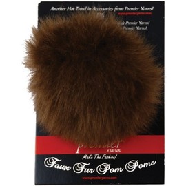 Premier Yarns Faux Fur Pom Pom Yarn 1/Package-Bear