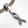 ABAOLA Survivor Ribbon Charm 925 Sterling Silver Dangle Bead for