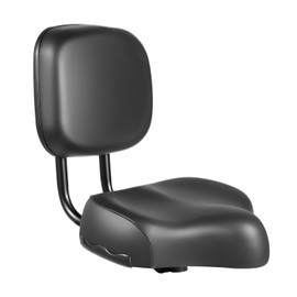 Extra Wide Bike Seat with Backrest, Adjustable Height Bicycle Saddle Replacemen for Tricycle, Electric Bike, Commuter Bike, Stationary Bike (Black)