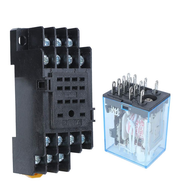 Fafeicy MY4NJ 14 Pin Relay Coil Power Relay Four Normally