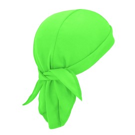 Sweat Wicking Do Rags Skull Caps, Cooling Hip Hop Hat, Beanie Durag Motorcycle Head Wrap Doo Rag Liner for Men Women (Neon Green)
