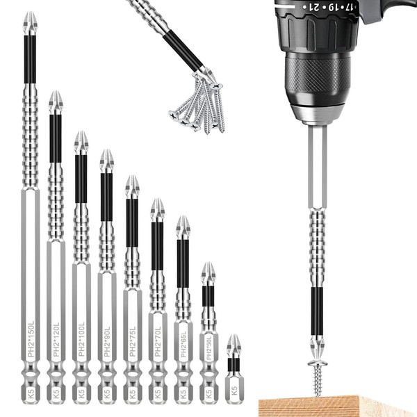 9 Pieces High Magnetic Screwdriver Drill Bit Set, Highly Magnetic