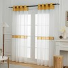 L.Z.E Voile Curtains Transparent Gold White Curtains for Living Room