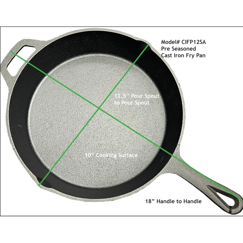 King Kooker 20-inch Oversized Seasoned Cast Iron Skillet Heavy Duty