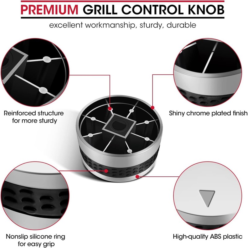 Lexziuo 4PCS Outdoor BBQ Control Knobs Replacement - Durable Heat-Resistant
