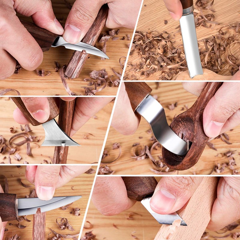 Sttargxing Wood Carving Kit with 6pcs Whittling Knives,Trimming Knife for