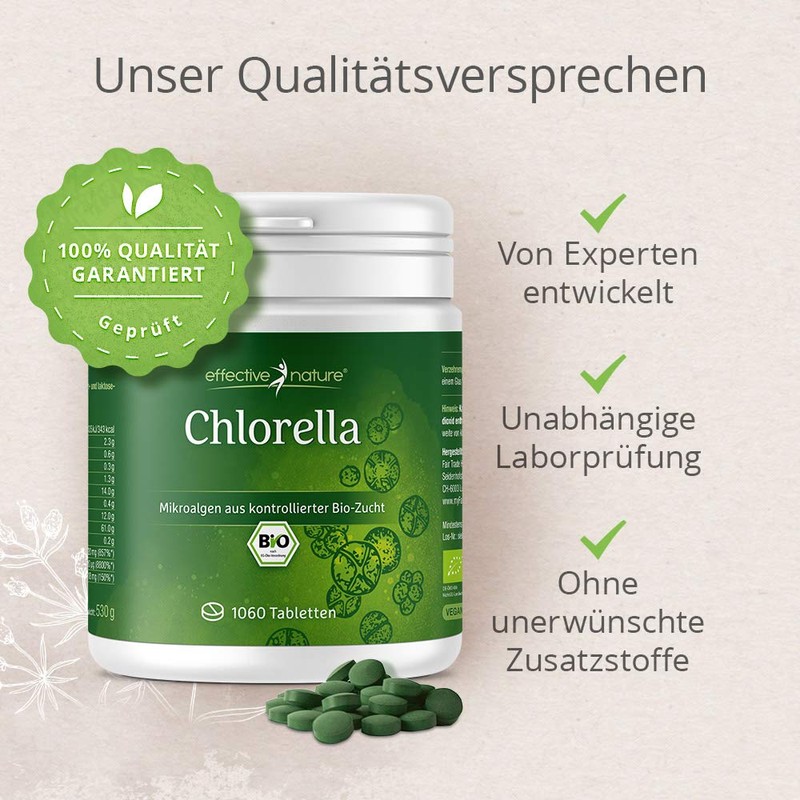 Effective High Chlorophyll Algae Nature Organic Chlorella Tablets – Ideal for Geschmacksempfindliche