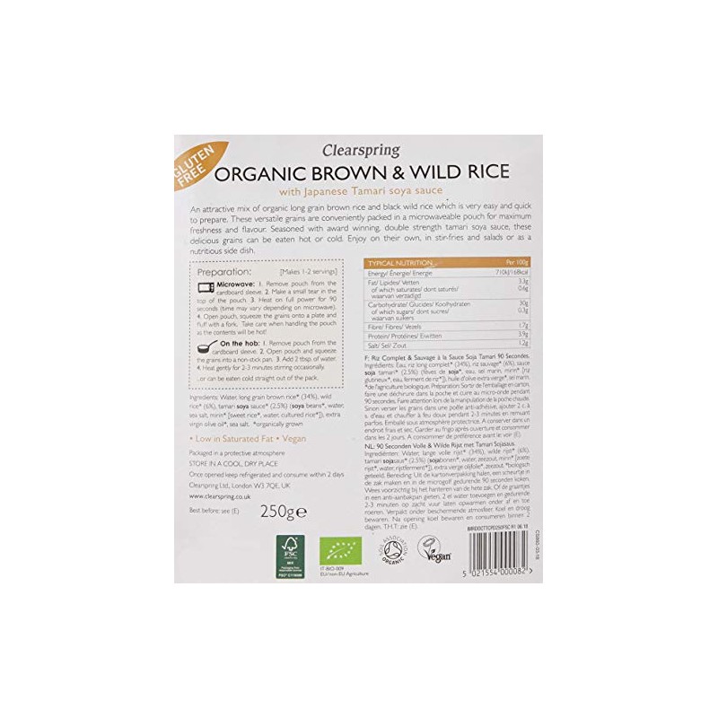 Clearspring Organic Gluten Free 90sec Brown & Wild Rice