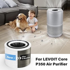 P350 Replacement Filter for LEVOIT Core P350 Air Purifier, Pet Care True HEPA Filter Replacement, Part # Core P350-RF, 4 Pack