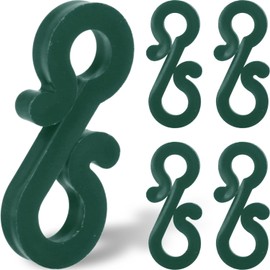 Christmas Light Clips Mini Gutter Hang Hooks 120 Pieces Weatherproof Plastic S Clip Hooks for Xmas Holiday Outdoor Decoration String Lights (Green)