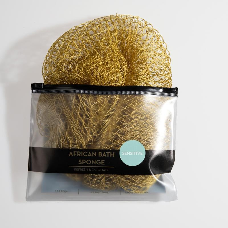 Bellanomi African Exfoliating Net Sponge for SENSITIVE SKIN Bath Sponge:_Olive