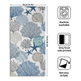 Granbey Tropical Coral Hand Towels for Bathroom 2 Packs 14"x28" Sea Ocean Starfish Nautical Tea Dish Towels for Kitchen Soft Absorbent Beach Decorative Washcloths for Home Bath Face Fingertip Spa