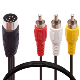 PIIHUSW Din 8 Pin to 3RCA Cable, 8Pin Din Male Plug to 3-RCA 3*RCA Male Audio Adapter Cable for Musical Instrument Audio Equipment (1.8 M / 6 FT)