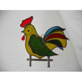 Stained Glass Rooster Suncatcher