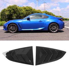 IKON MOTORSPORTS Side Window Louvers Compatible with 2022-2025 Subaru BRZ & Toyota GR86, IKON Style ABS Plastic Carbon Fiber Print Windshield Sun Shade Cover Vent 2PCS