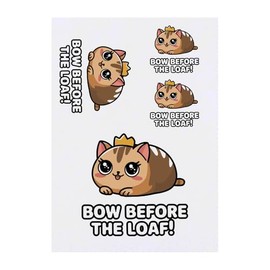 4 x 'Bow Before The Loaf!' Temporary Tattoos - Water Resistant, Skin-Safe, Non-Toxic Transfers, Mixed Sizes (TO00082962)