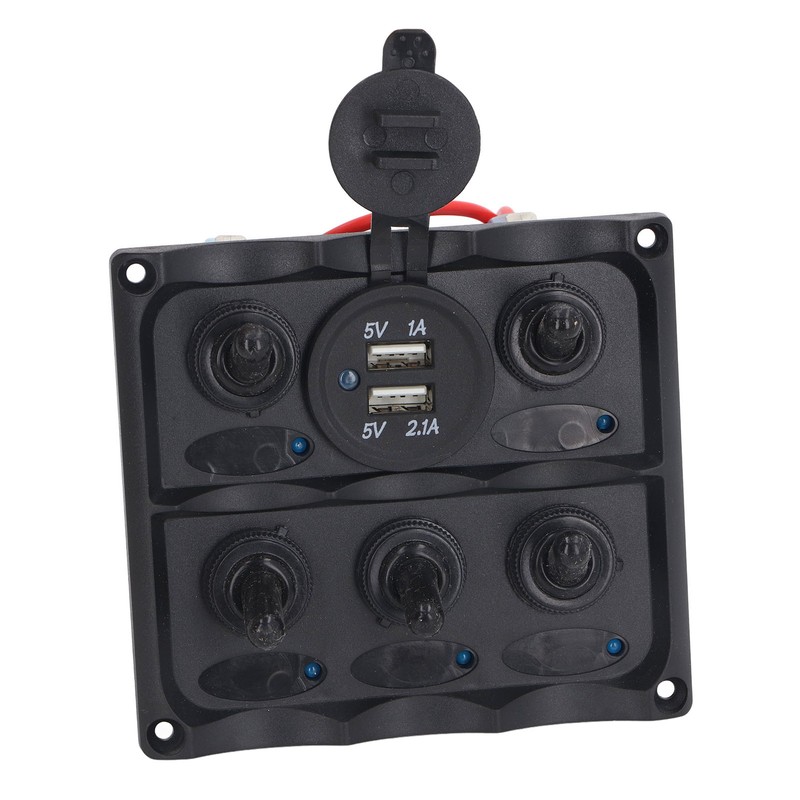 Rocker Switch Panel 2 USB Port 5 Gang Rocker Switch