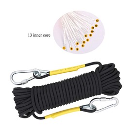 X XBEN Outdoor Climbing Rope Rock Climbing Rope, Escape Rope Climbing Equipment Fire Rescue Parachute Rope (96 Foot) - Black