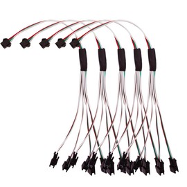 5pcs 15cm 3pin SM Splitter JST Connector Male and Female for WS2812B WS2811 SK6812 LED Strip Lights (3pin 1 to 4)