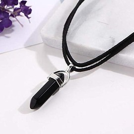 Layered Choker Necklace Crystal Choker Suede Choker Stone Pendant Necklace Bohemia Jewelry for Women and Girls