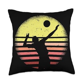 Volleyball Net Outdoor Volleyball Essentials Sunset Team Volleyball Arm Sleeves Volley Ball Throw Pillow, 18x18, Multicolor