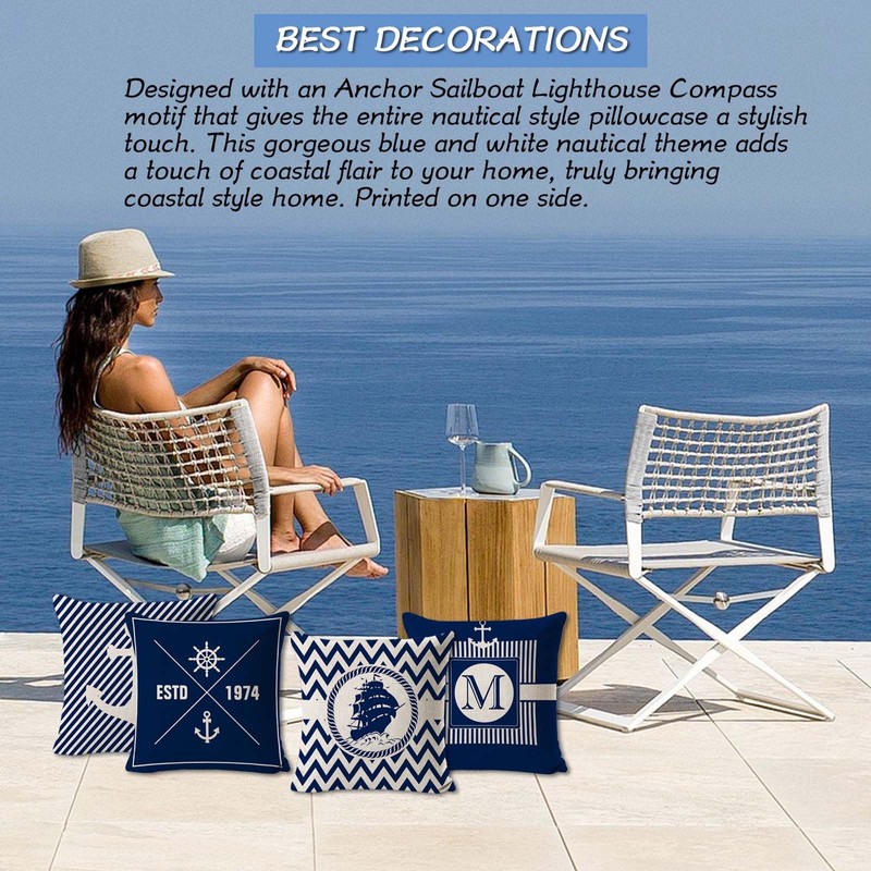 Cushion X Maritime - Set of 4 Maritime Decorative Outdoor
