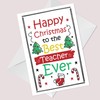 Cute Happy Christmas Card For Teacher Nursery Preschool School Thank