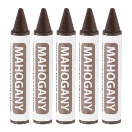 uxcell Furniture Repair Wood Markers, 5 Pcs Mahogany Touch Up Filler Sticks, Wood Wax Pen Crayons for Scratches, Wood Floors, Tables, Cabinet, Carpenters, Cover Ups