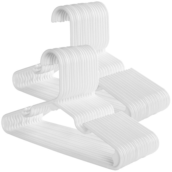 SONGMICS Children's Plastic Hangers, Set of 30, Widened Notch Reinforced Triangular Zone 29.5 cm White CRP06W-30