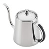BonJour Stainless Steel Pour Over Teapot with Black Handle, 23-Ounce