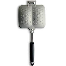 Kakusee Hot Sand Maker, Double Open Fire, Panini Taste, Made in Japan, Silver