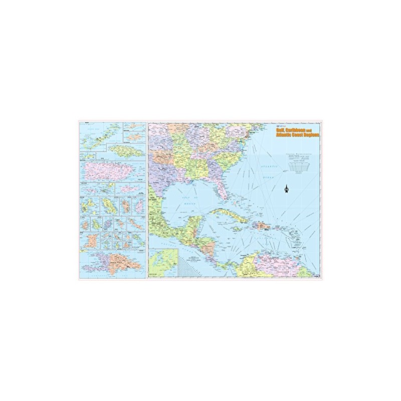 Cool Owl Maps Gulf, Caribbean & Atlantic Coast Regions Wall