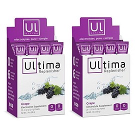 Electrolito en polvo  equilibrado e hidratante reemplazo de electrolitos  uva  20 paquetes (paquete de 2)                                             