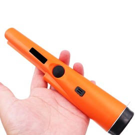 WANGCL Portable Metal Detector 360° Search Treasure Point Finder with Alarm Light High Sensitivity IP66 Waterproof with Holster Orange