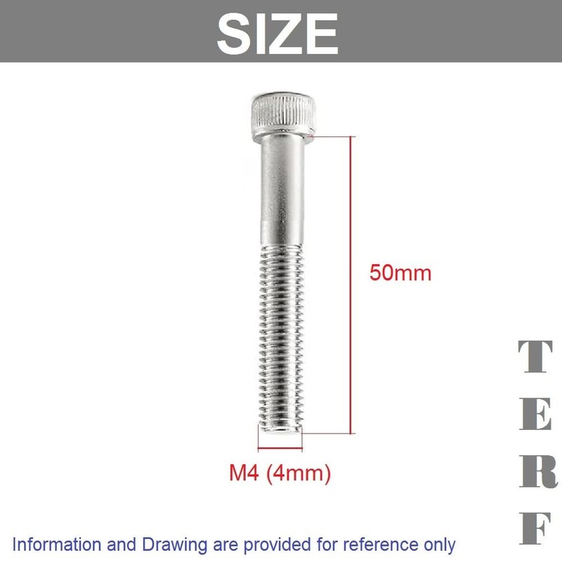 TERF® M4 X 50mm Hex Socket Cap Head Machine Screws